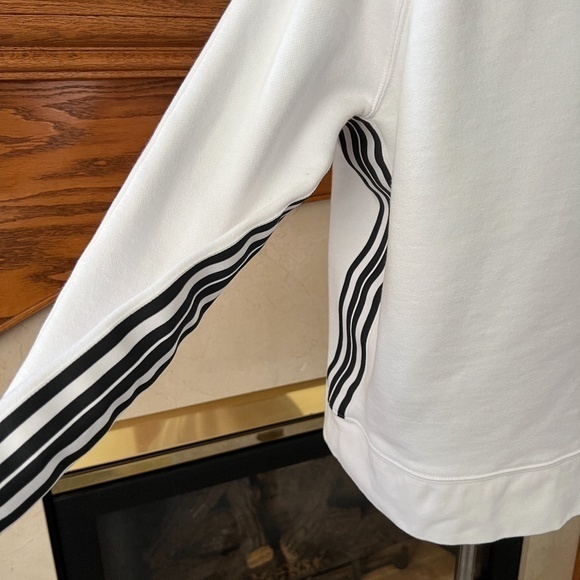 Athleta Cropped 24/7 Racer Striped Fleece Sweatshirt Sz. S - Picture 3 of 13